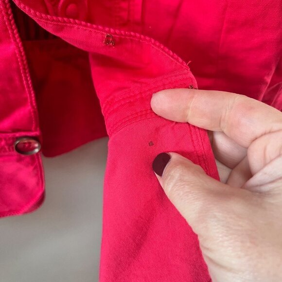 Anthropologie Elevenses Red Cotton Jacket Hook & Eye Closure. Buttons- Size 6 - Picture 3 of 7